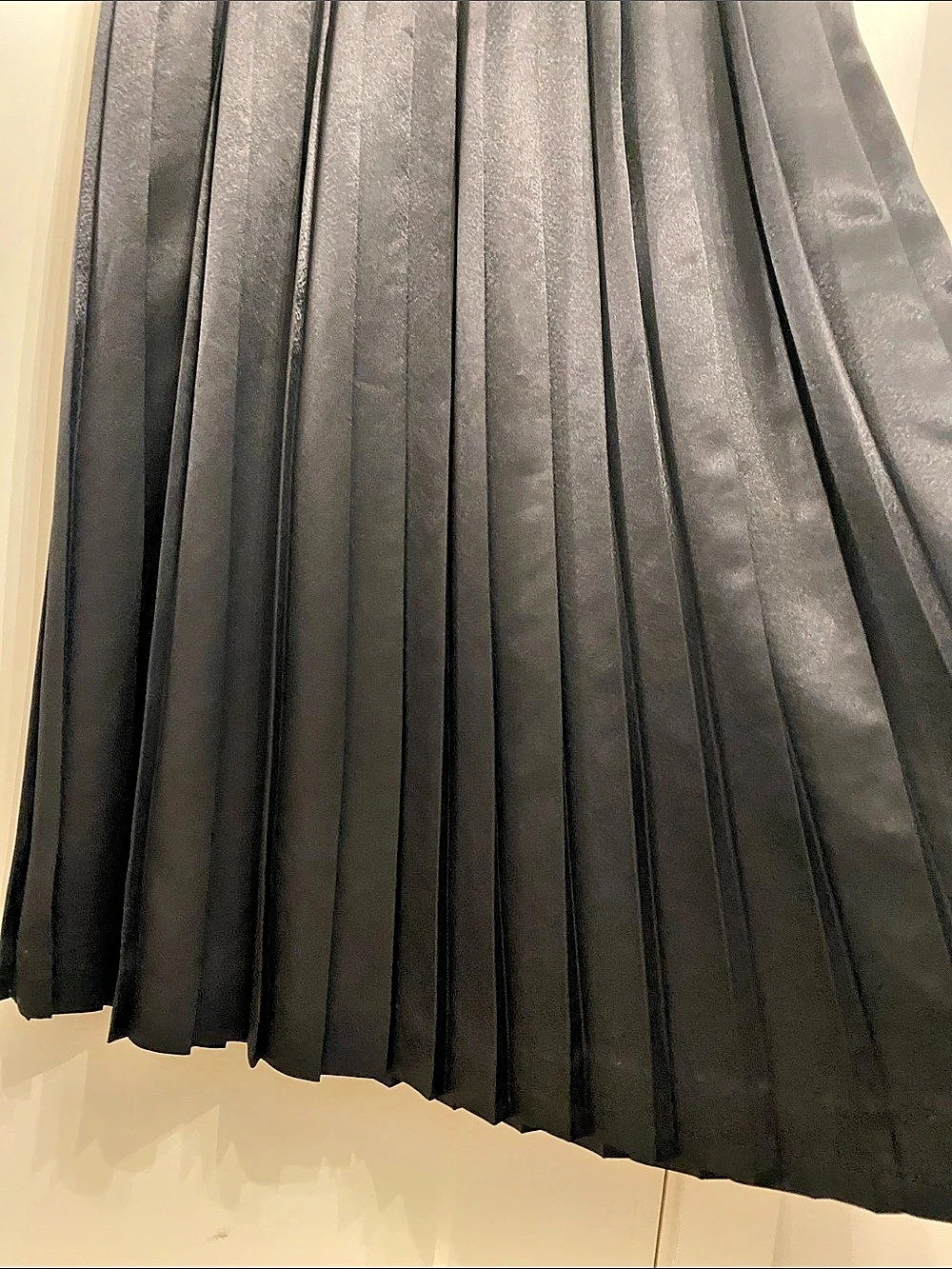 Wyndham Collection Pleated Maxi Skirt in Black Size 12 - Picture 5 of 7